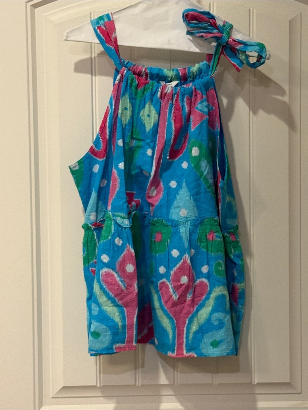 Crown & Ivy Blue Floral Tie-Shoulder Tank Top